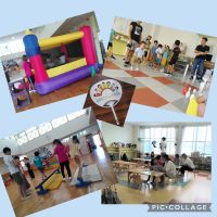 今日は幼稚園開放でした！ホールでのコーナー遊びに夢中になって遊んでいましたね✴明日は始業式です♪元気なみんなに会えるのを、楽しみにしています😄