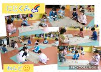 にじくみ🌈今週は、粘土遊びをしました☺️たくさん丸めて並べたり、伸ばしてヘビさん🐍にしたりと楽しんでいました🎵お休み明けはみんなが揃って元気に運動会を迎えられたらいいなと思います。