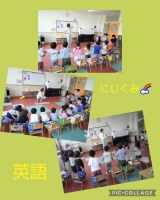 にじくみ🌈楽しみにしている英語の時間です✨今日は動物の鳴き声で、何の動物かを当てたり、動物の真似をしたりと活発に過ごしました！
