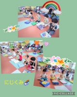 にじくみ🌈みんなで鼓隊の取り組みをしています。みんなで叩く所、パートごと分けて叩く所など覚えることがいっぱいです✨みんなで気持ちと音を揃えて叩けるように取り組みたいです🎶