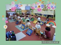 にじくみ🌈鍵盤ハーモニカでは、「ソ」の音が曲の中に出てきたので、鍵盤に水色のシールを貼って目印にしました✨たくさん指を動かして練習していましたよ🎵