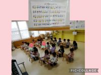 さくらくみ🌸鍵盤ハーモニカでは、「ようちえんのうた」の練習をしています🎶自分達で歌っている曲を演奏することに喜んでいますよ😃